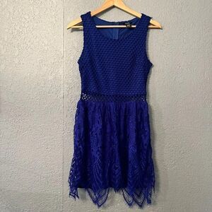 Philosophy Crotchet Royal Blue Mini Dress Size Medium NWOT